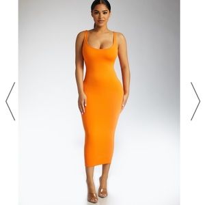 Naked Wardrobe Orange Tank Dress NWT XS